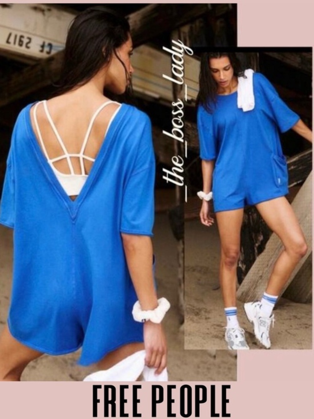 Free People hot shot tee romper one-piece onesie jumpsuit cotton v-neck Small